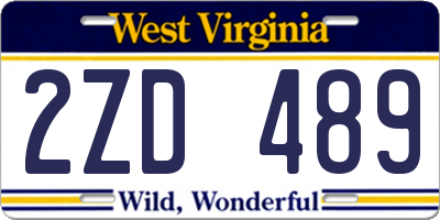 WV license plate 2ZD489
