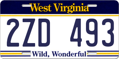 WV license plate 2ZD493
