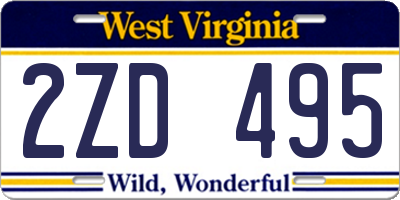 WV license plate 2ZD495