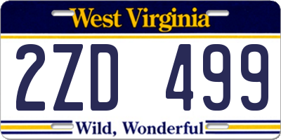 WV license plate 2ZD499
