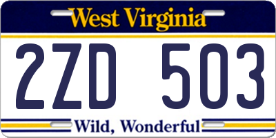 WV license plate 2ZD503