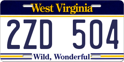 WV license plate 2ZD504