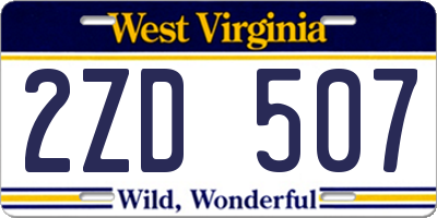 WV license plate 2ZD507