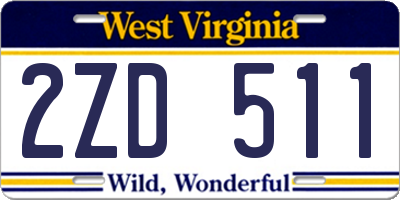 WV license plate 2ZD511