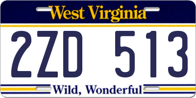 WV license plate 2ZD513