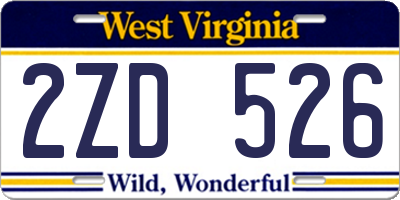 WV license plate 2ZD526