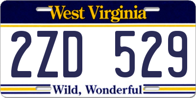 WV license plate 2ZD529