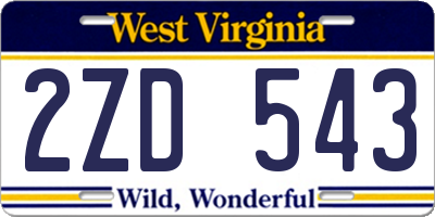 WV license plate 2ZD543