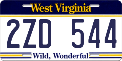 WV license plate 2ZD544