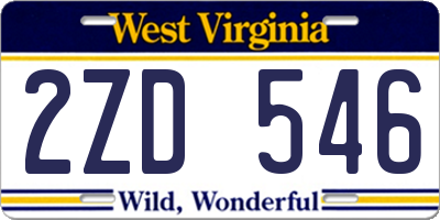 WV license plate 2ZD546