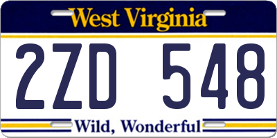 WV license plate 2ZD548