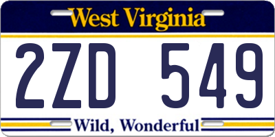 WV license plate 2ZD549