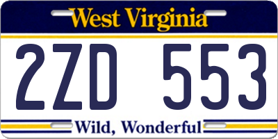 WV license plate 2ZD553