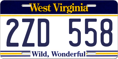 WV license plate 2ZD558