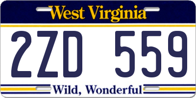WV license plate 2ZD559