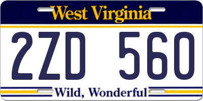 WV license plate 2ZD560