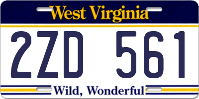 WV license plate 2ZD561