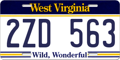 WV license plate 2ZD563