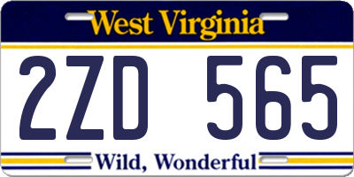 WV license plate 2ZD565