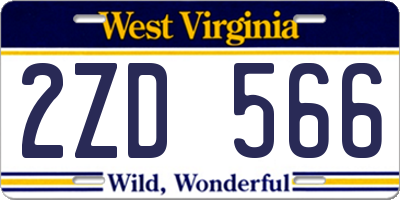 WV license plate 2ZD566