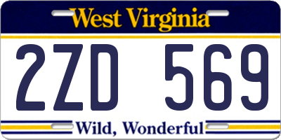 WV license plate 2ZD569