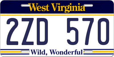 WV license plate 2ZD570