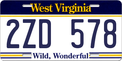 WV license plate 2ZD578