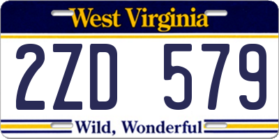 WV license plate 2ZD579