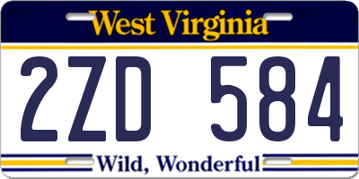WV license plate 2ZD584
