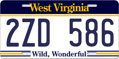 WV license plate 2ZD586