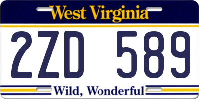 WV license plate 2ZD589