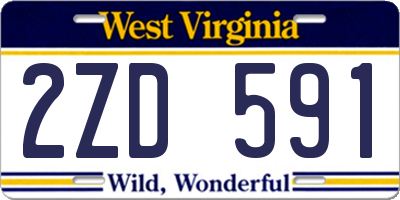 WV license plate 2ZD591