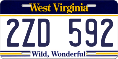 WV license plate 2ZD592