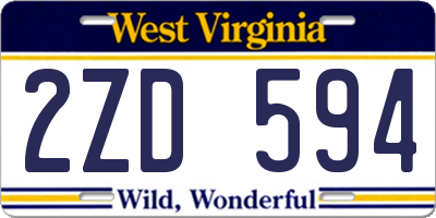 WV license plate 2ZD594