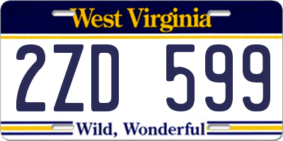 WV license plate 2ZD599