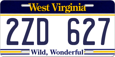WV license plate 2ZD627