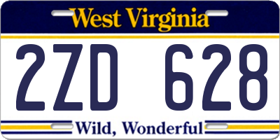 WV license plate 2ZD628