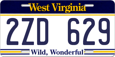 WV license plate 2ZD629
