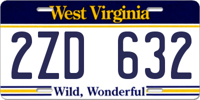 WV license plate 2ZD632