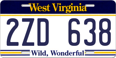WV license plate 2ZD638