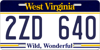 WV license plate 2ZD640