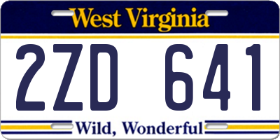 WV license plate 2ZD641