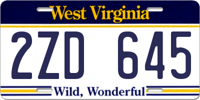 WV license plate 2ZD645