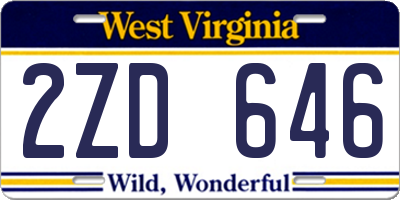 WV license plate 2ZD646