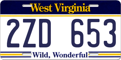 WV license plate 2ZD653