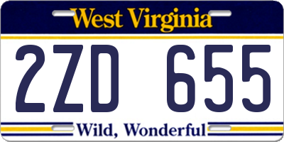 WV license plate 2ZD655