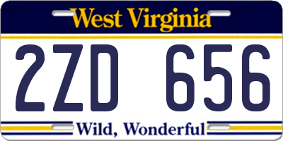 WV license plate 2ZD656
