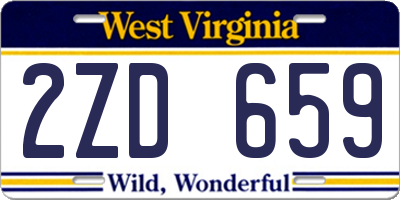 WV license plate 2ZD659