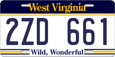 WV license plate 2ZD661
