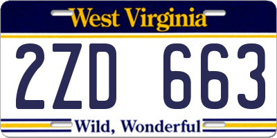 WV license plate 2ZD663